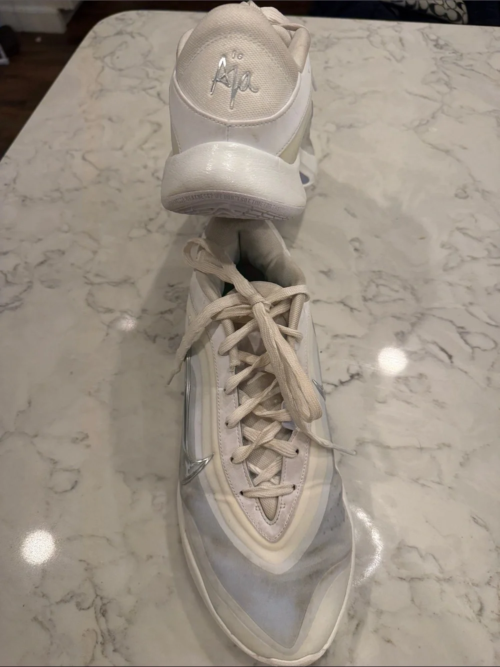 Aja Wilson Nike Pearl Women’s Size 12 Cream & Silver Low-Top Sneakers